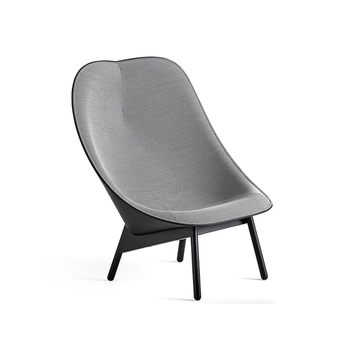 Uchiwa loungestol - Black/white-svart eik-svart lær - HAY