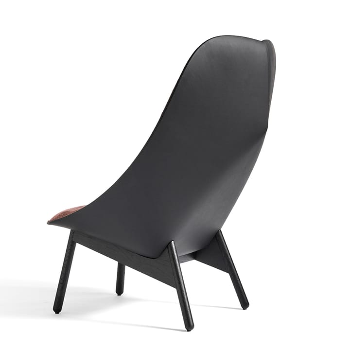 Uchiwa Quilt loungestol, 12 clementine-svart eik-svart lær HAY