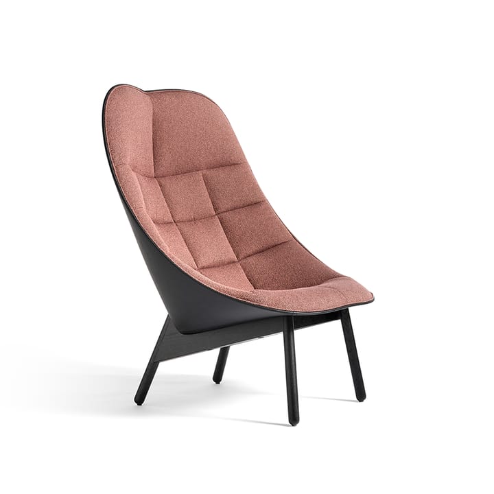 Uchiwa Quilt loungestol - 12 clementine-svart eik-svart lær - HAY