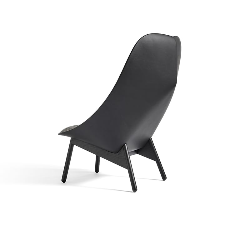 Uchiwa Quilt loungestol, 307-201 grey-svart eik-svart skinn HAY