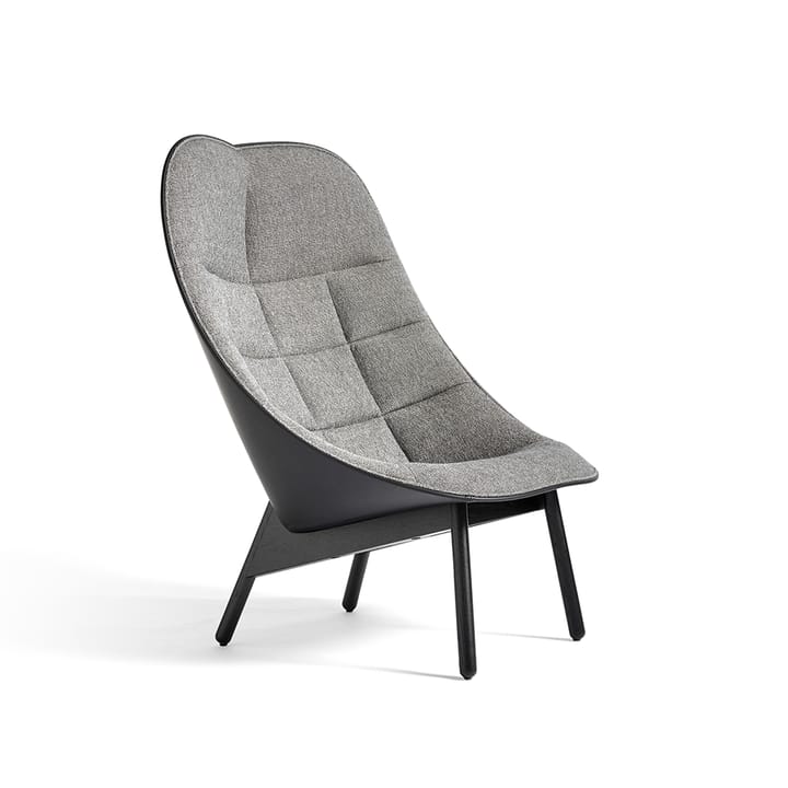 Uchiwa Quilt loungestol - 307-201 grey-svart eik-svart skinn - HAY
