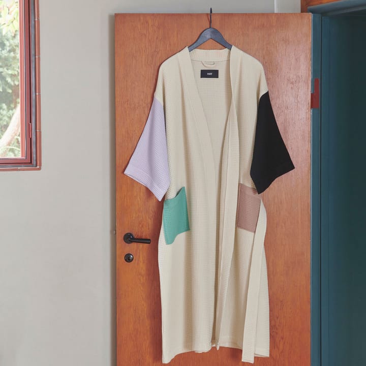 Waffle badekåpe, Off white-multi one size HAY