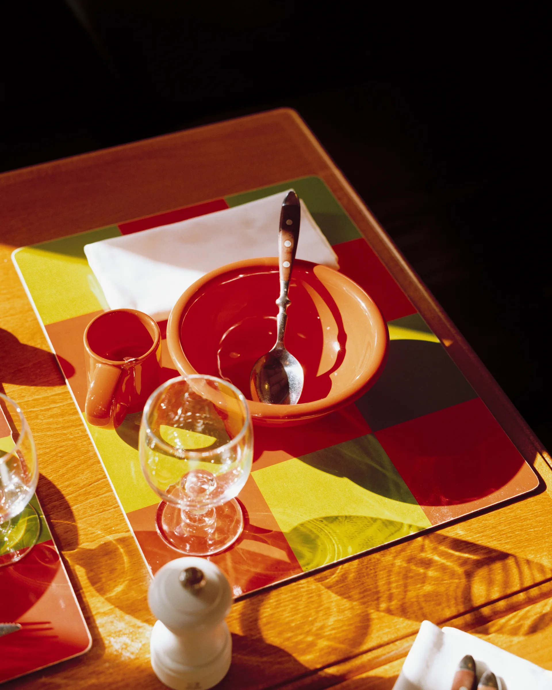 Check spisebrikke 30x40 cm 2-pakning, Red-green Hem