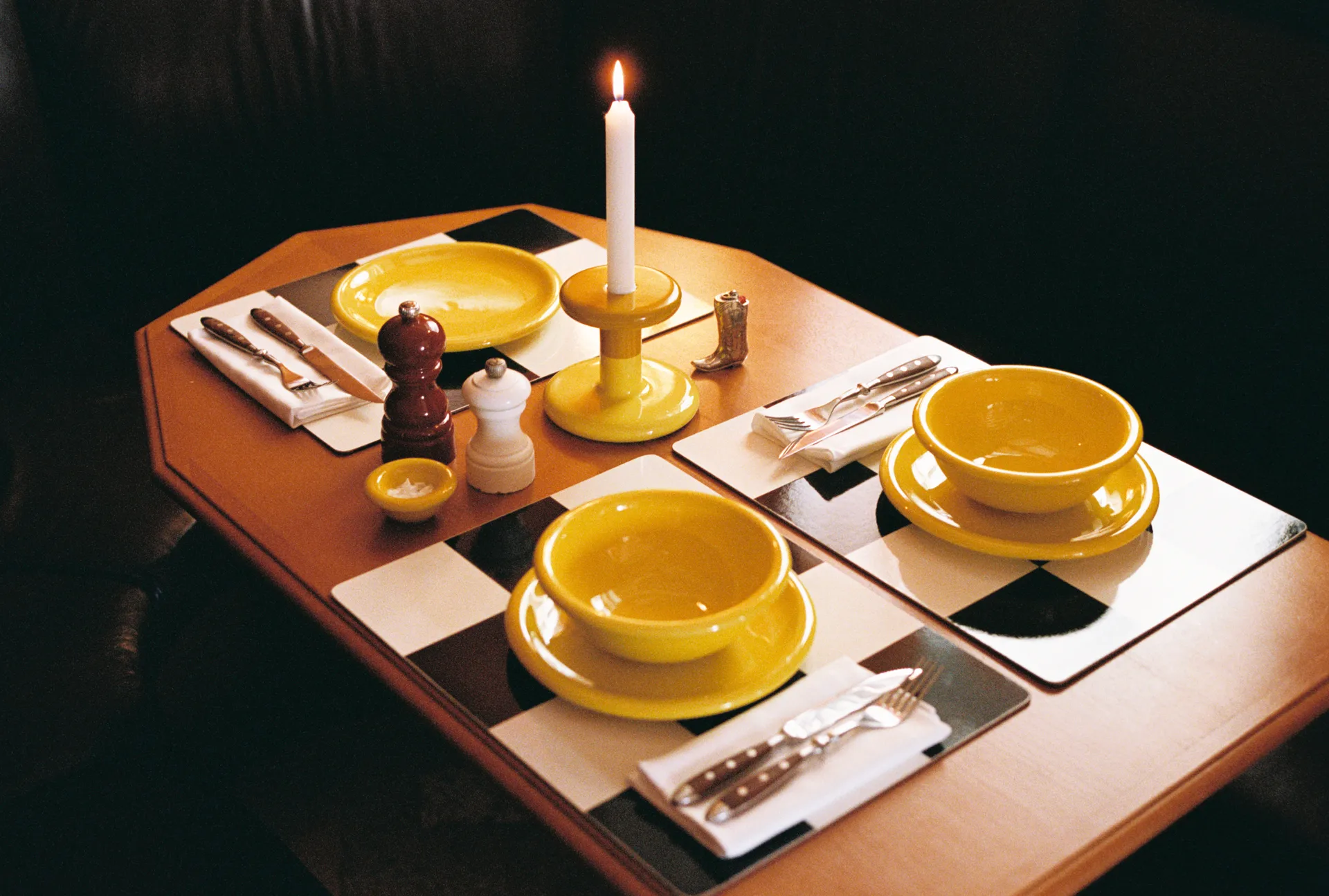 Check spisebrikke 30x40 cm 2-pakning, Red-green Hem