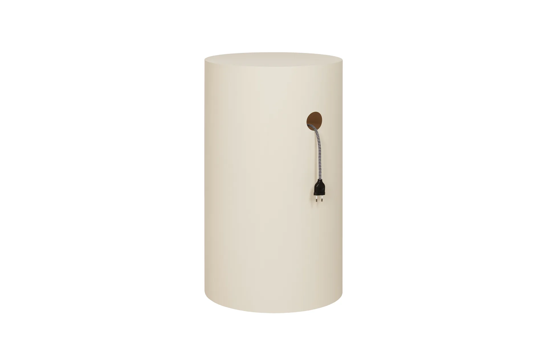 Hide pidestall Ø38x68 cm, Light ivory textured Hem