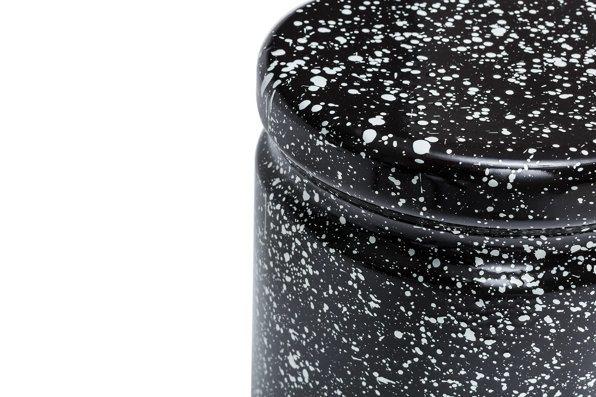 Last rund krakk Ø32x44 cm, Black-white splatter Hem
