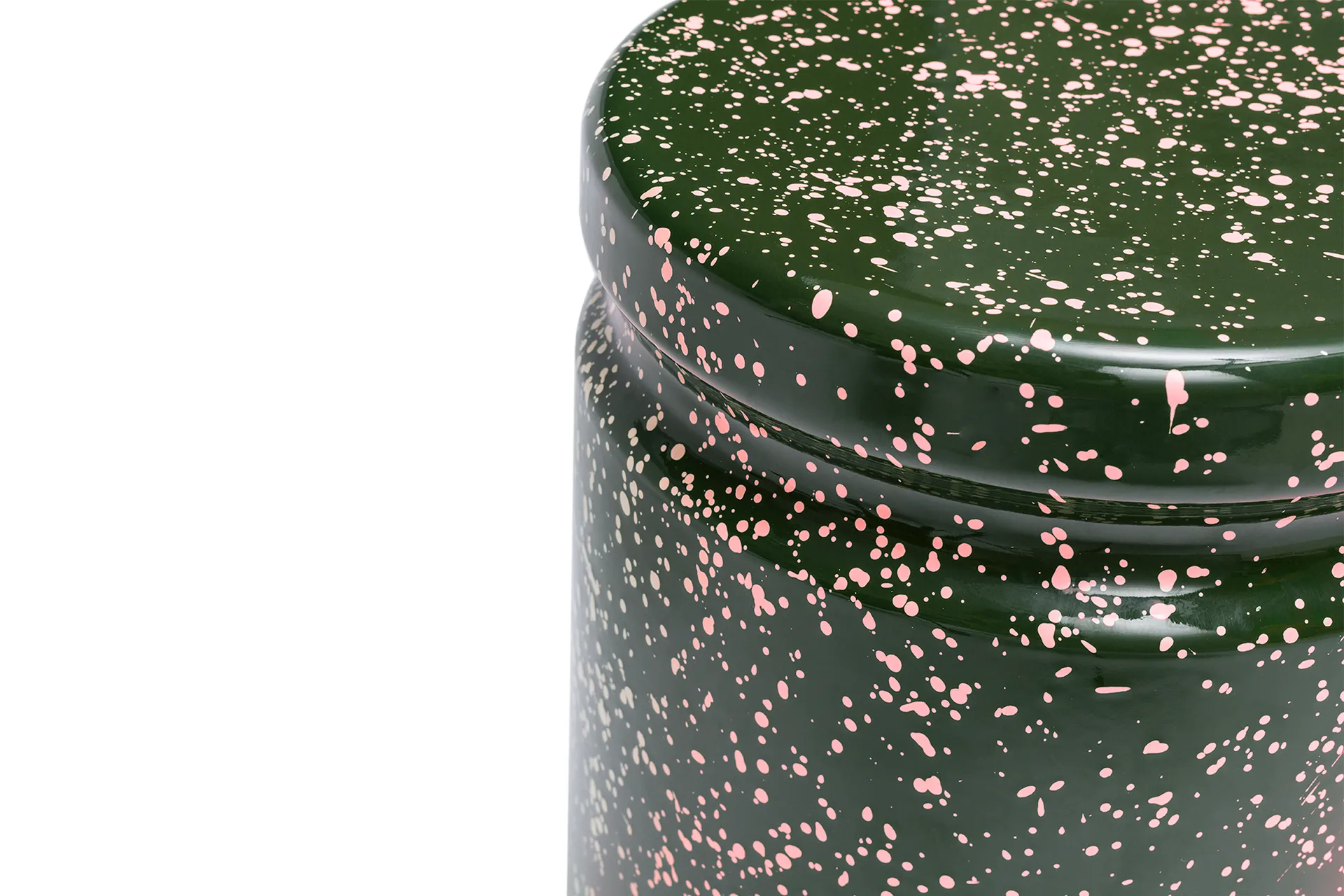 Last rund krakk Ø32x44 cm, Green-pink splatter Hem