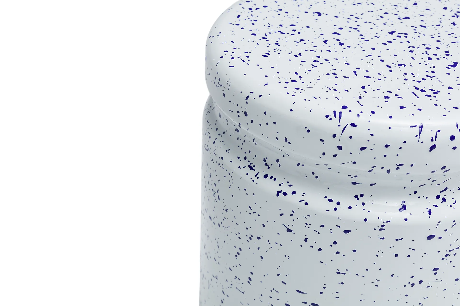 Last rund krakk Ø32x44 cm, White-blue splatter Hem