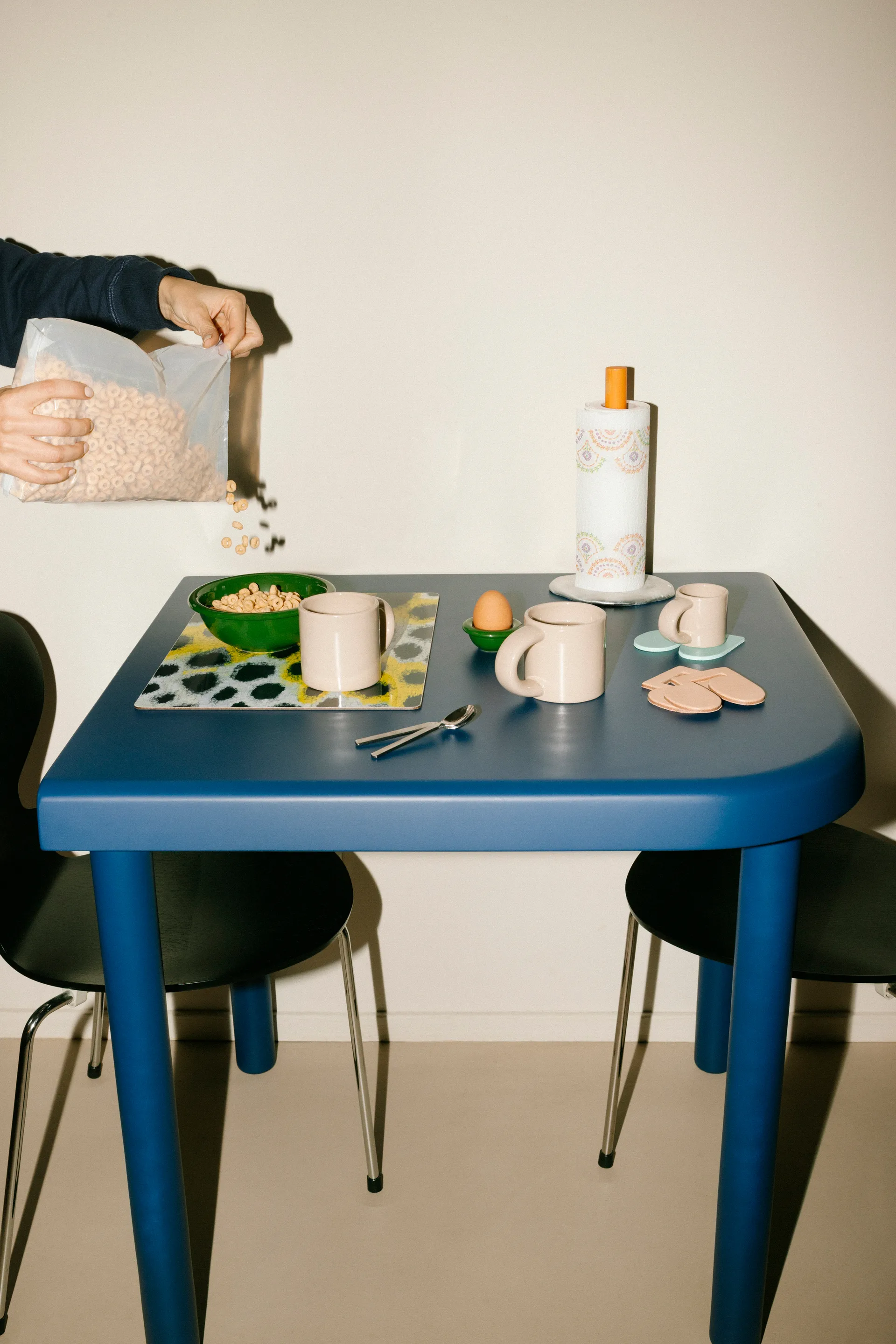 Monster spisebrikke 30x40 cm 2-pakning, White-yellow-black Hem