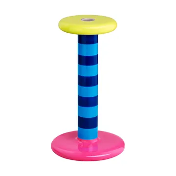 Pesa lysestake High 23 cm - Sky blue-night blue stripe - Hem