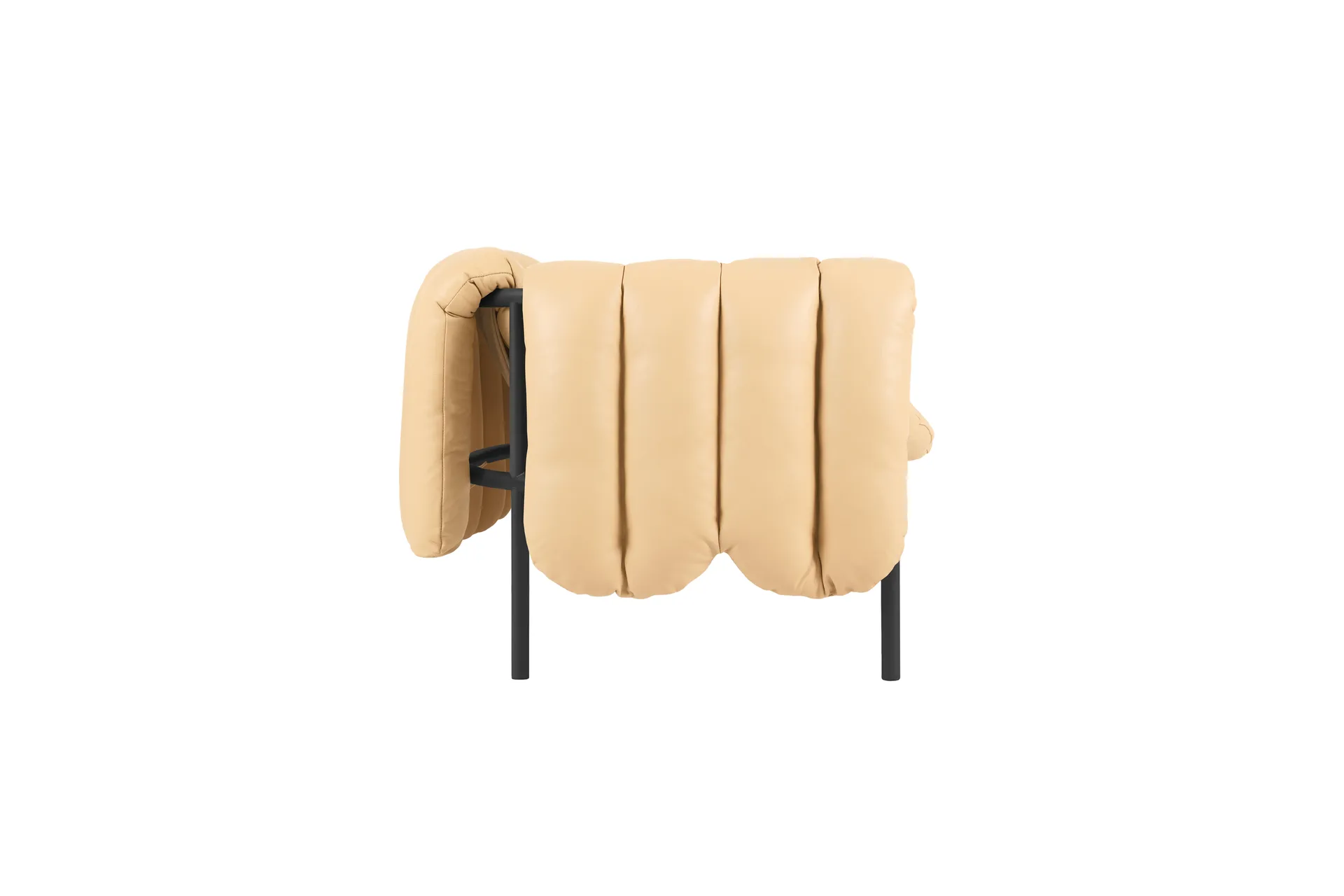 Puffy 2,5-seters sofa 205 cm, Sand leather-black grey Hem