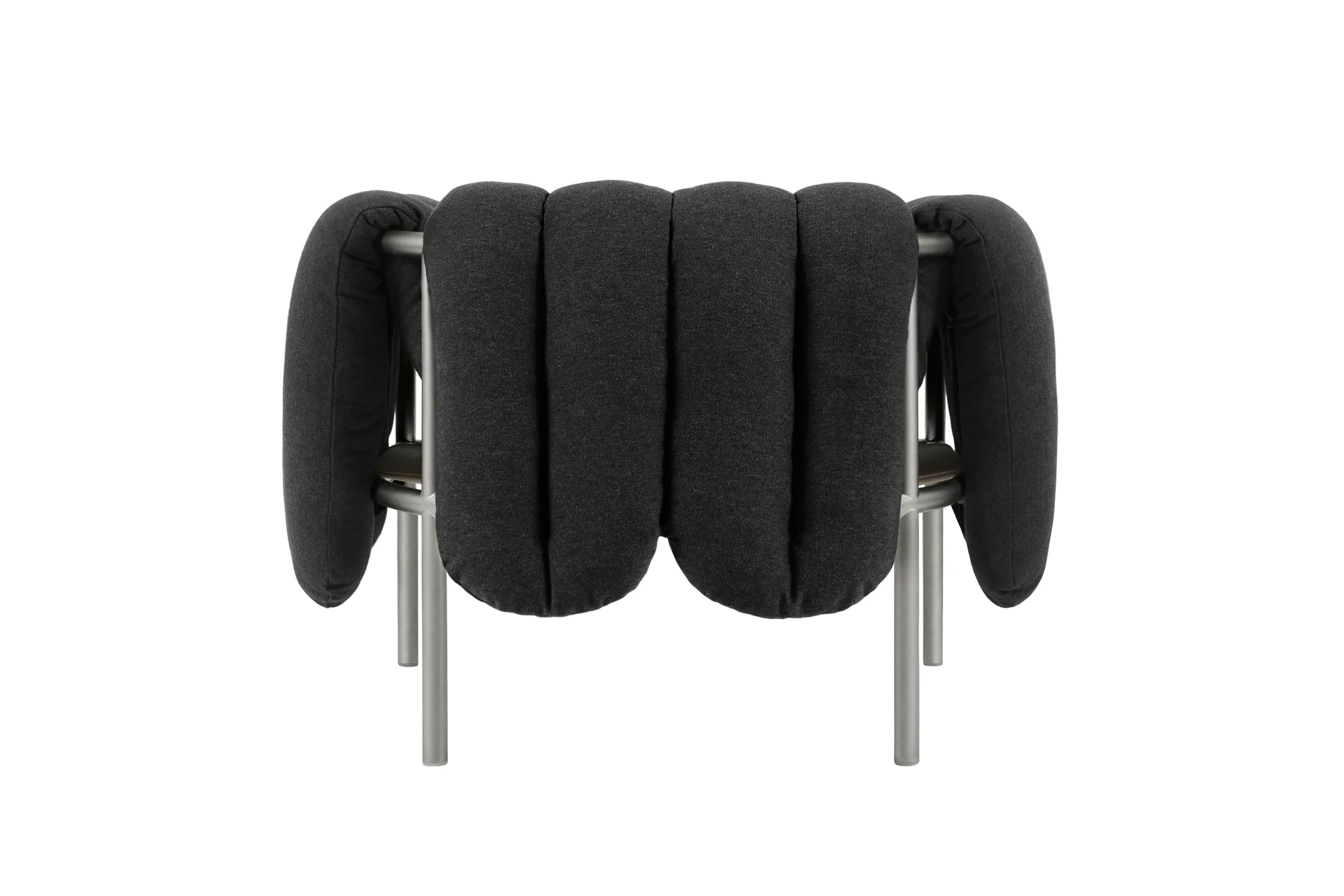 Puffy loungelenestol, Anthracite-rustfritt stål Hem