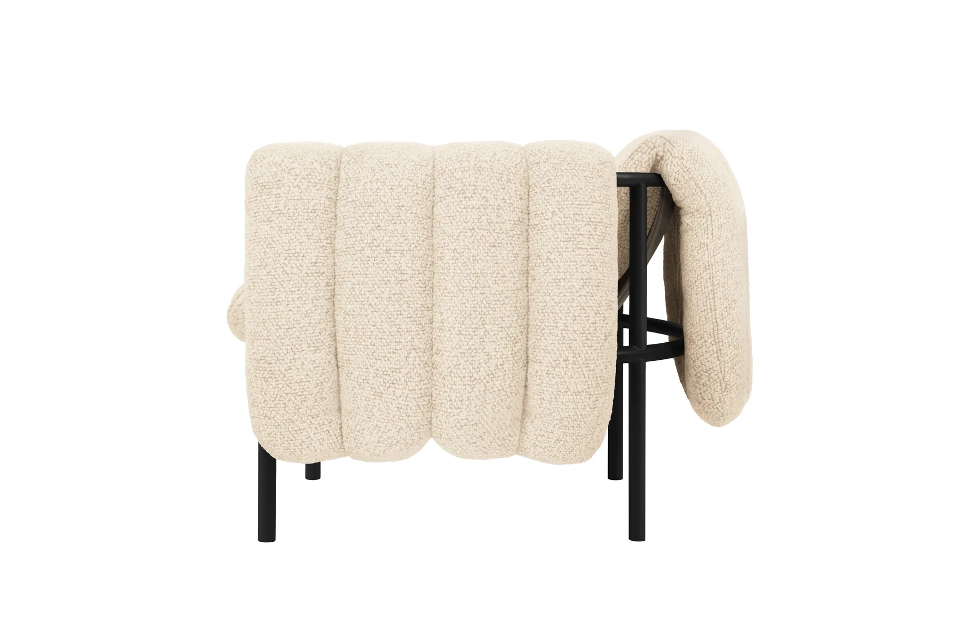 Puffy loungelenestol, Eggshell-black grey Hem