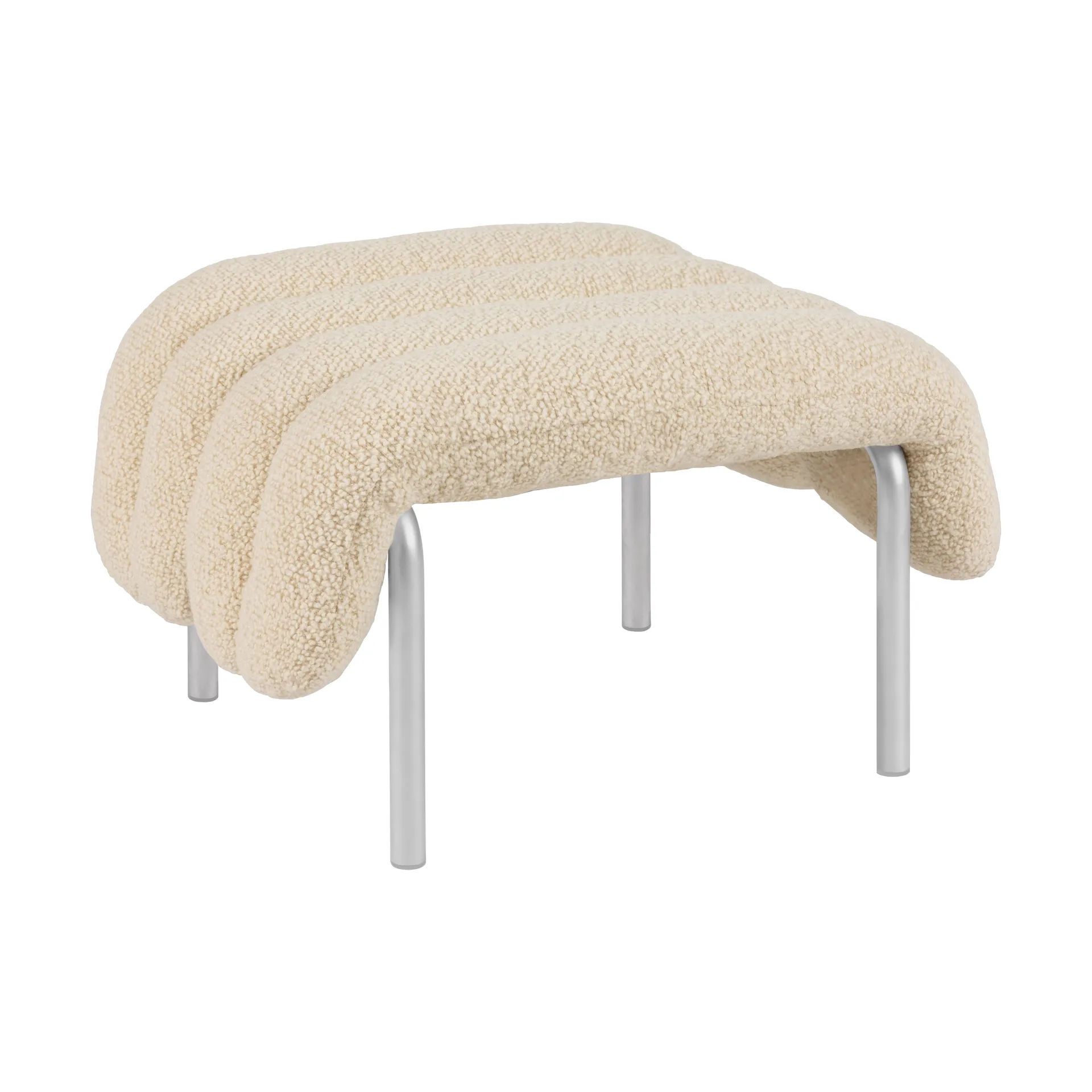 Puffy ottoman 58x67 cm, Eggshell-rustfritt stål Hem