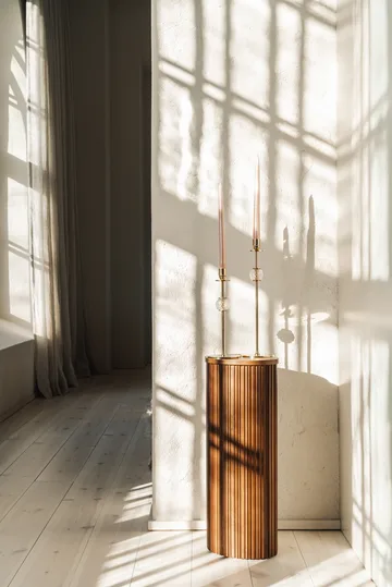 Alba lysestake 30 cm - Solid messing og glass - Hilke Collection