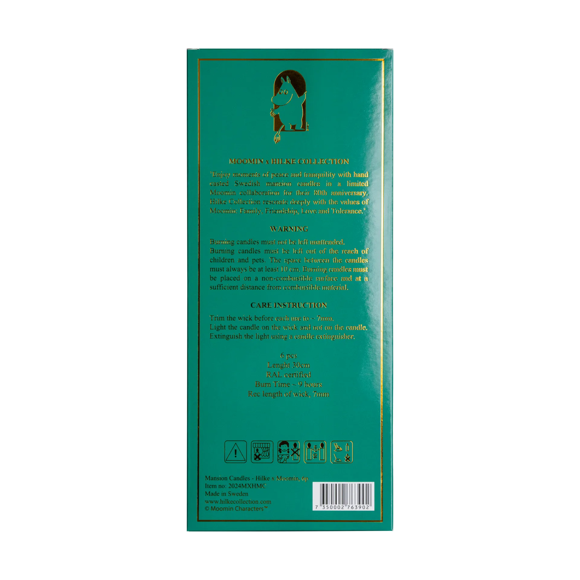 Herregårdslys 30 cm 6-pakning, Mummitrollet Hilke Collection