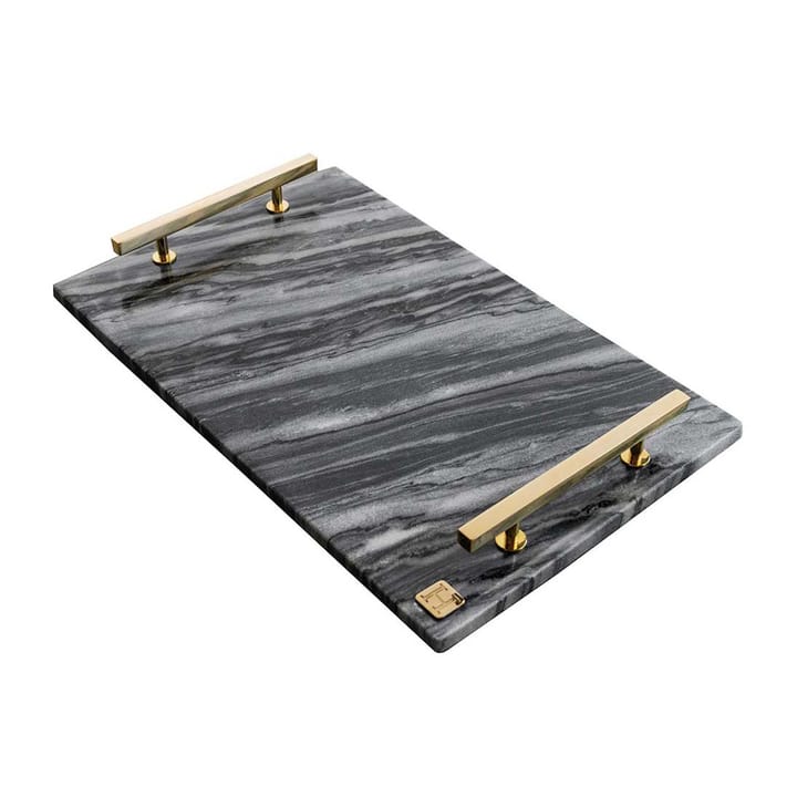 Hilke Collection brett 40,5 x 25,5 cm - Grå marmor-solid messing - Hilke Collection