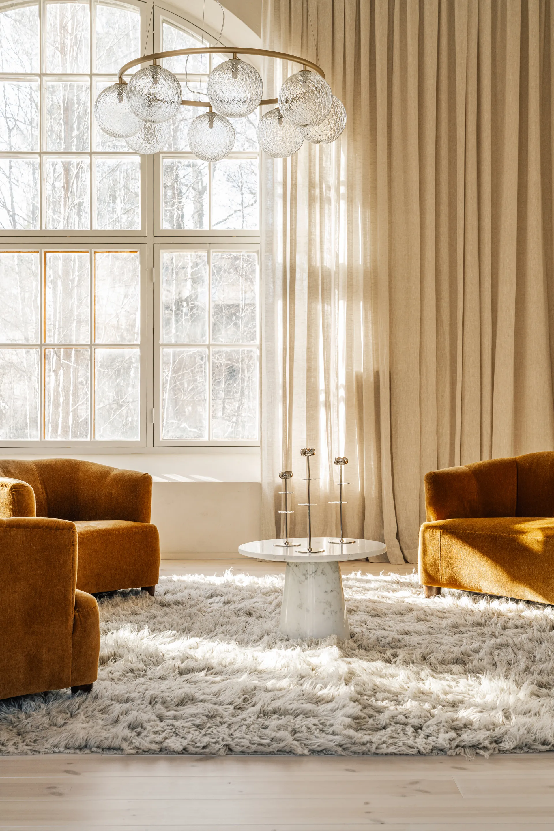 Ninfea Alta lysestake 35 cm, Forkrommet messing Hilke Collection