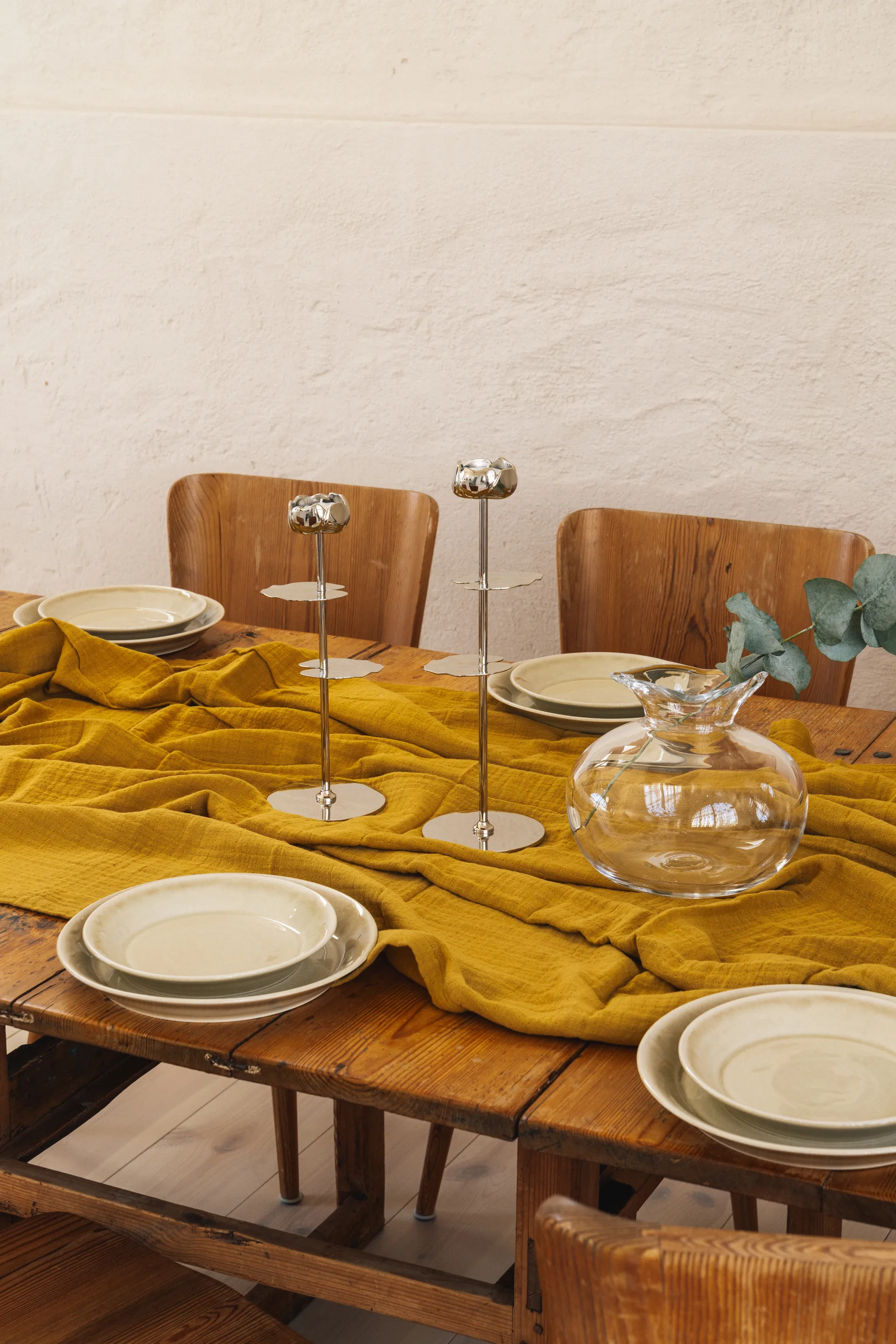 Ninfea Alta lysestake 35 cm, Forkrommet messing Hilke Collection