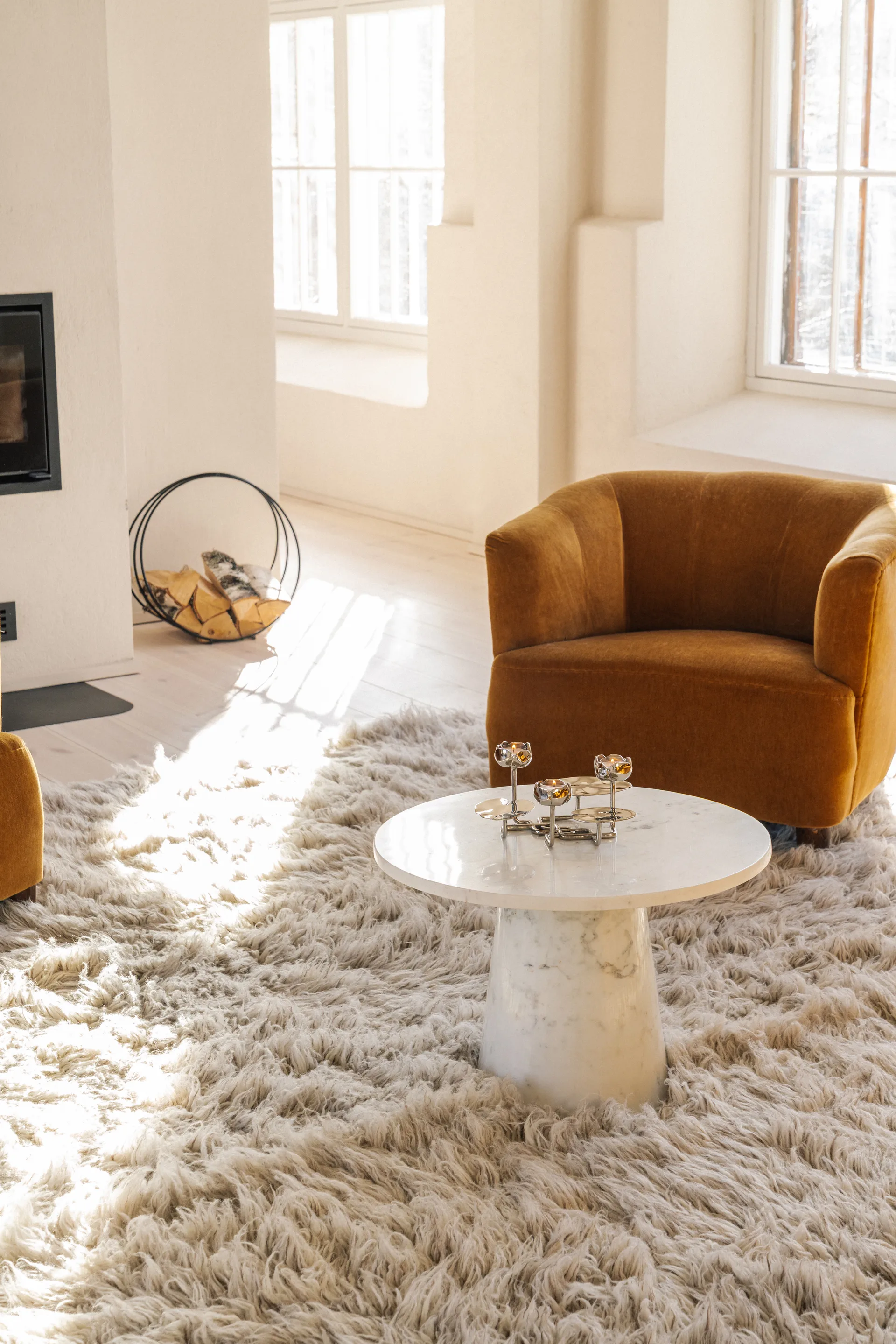 Ninfea grande lysestake, Forkrommet messing Hilke Collection