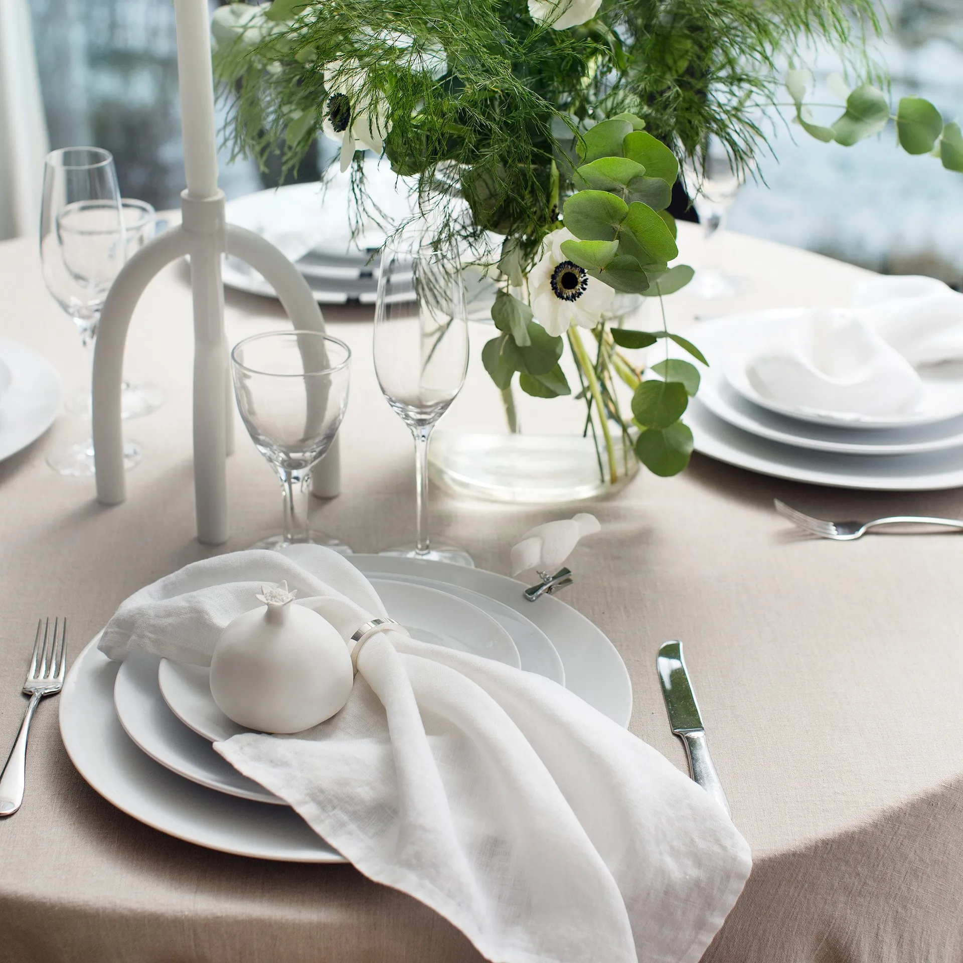 Sunshine serviett 4-pakning, hvit Himla