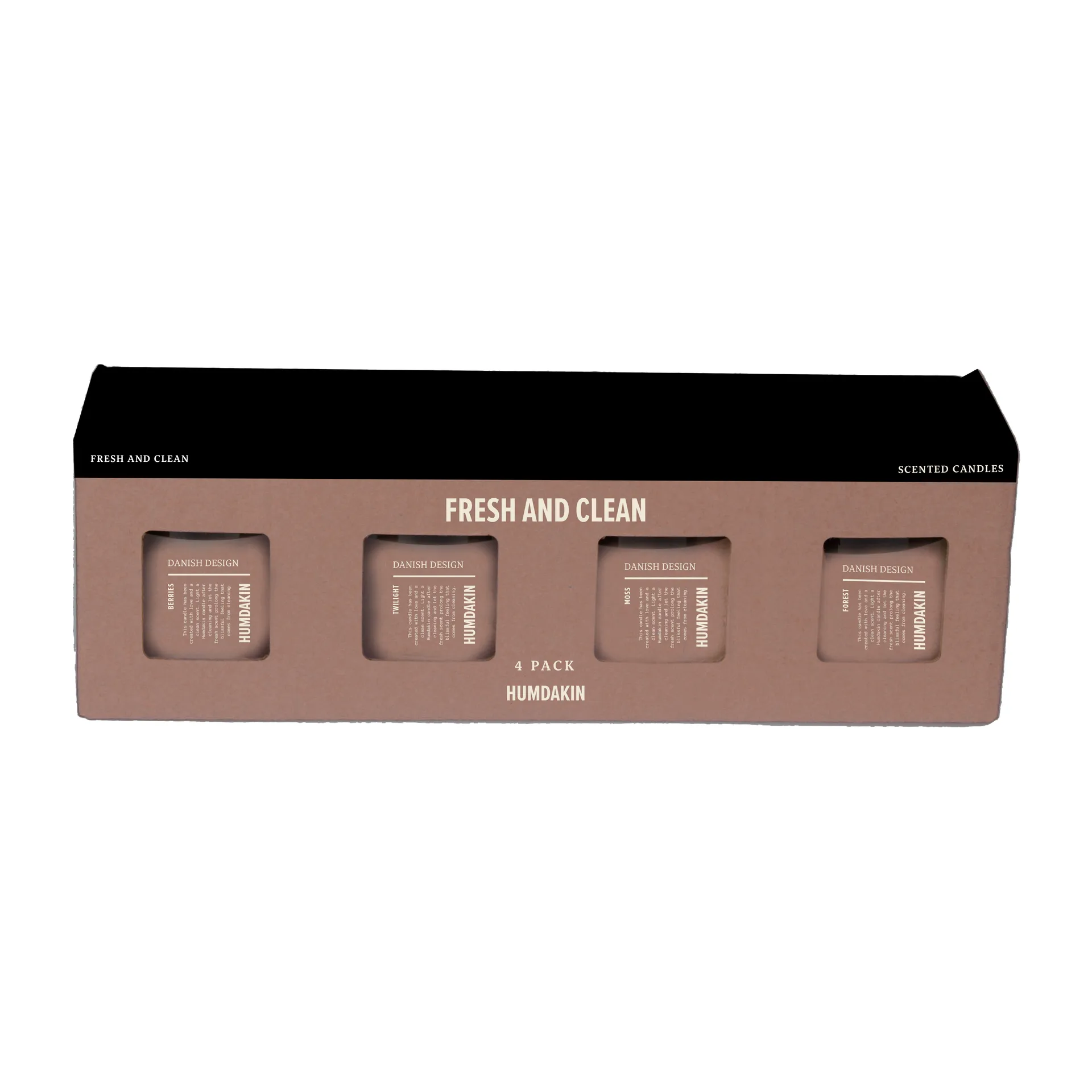 Humdakin duftlys 4-pakning, Fresh and Clean - Pink Humdakin