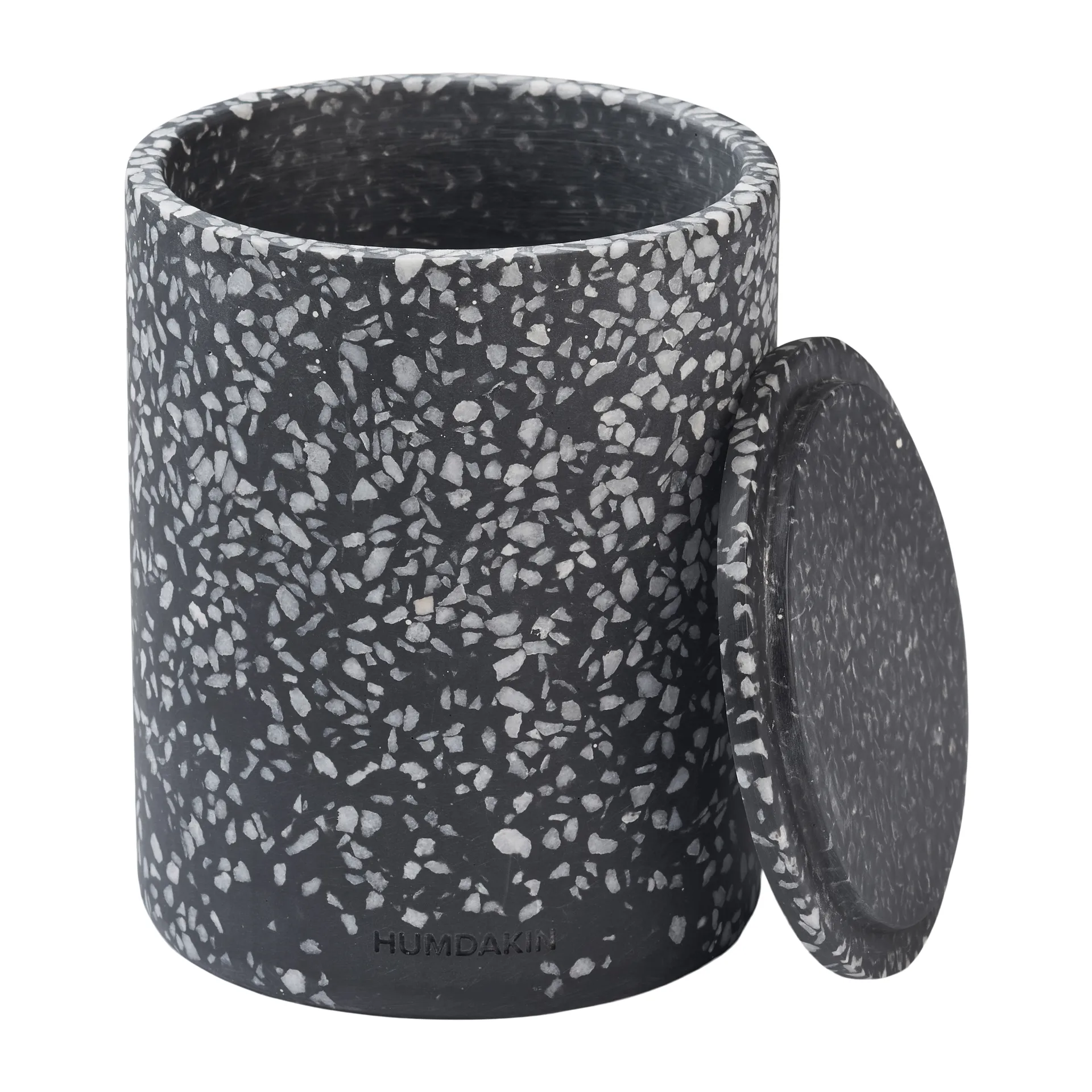 Humdakin Terrazzo vase med lokk Ø10 cm, Black Humdakin