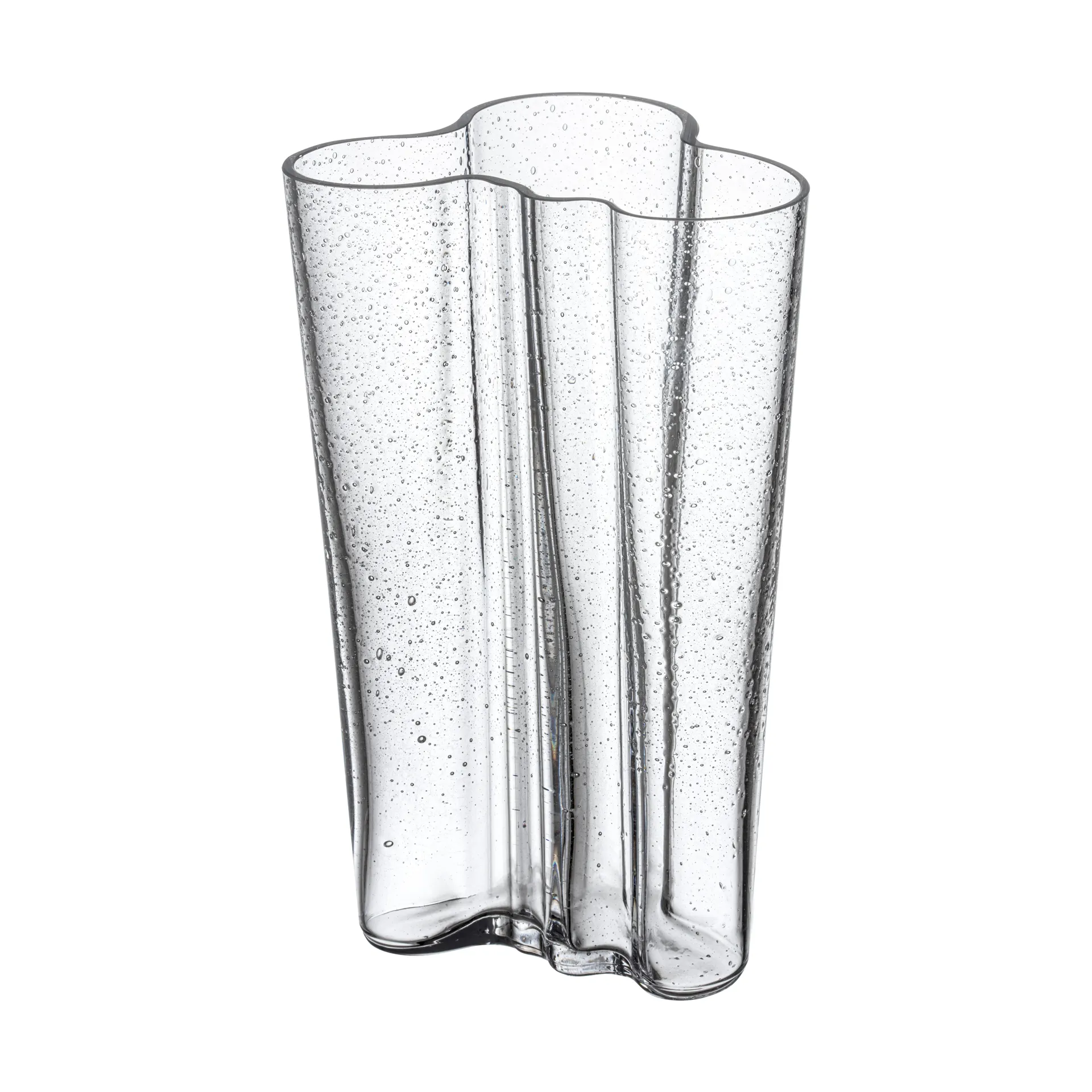Alvar Aalto vase 200 mm, Bobleglass klar, jubileumsutgave Iittala