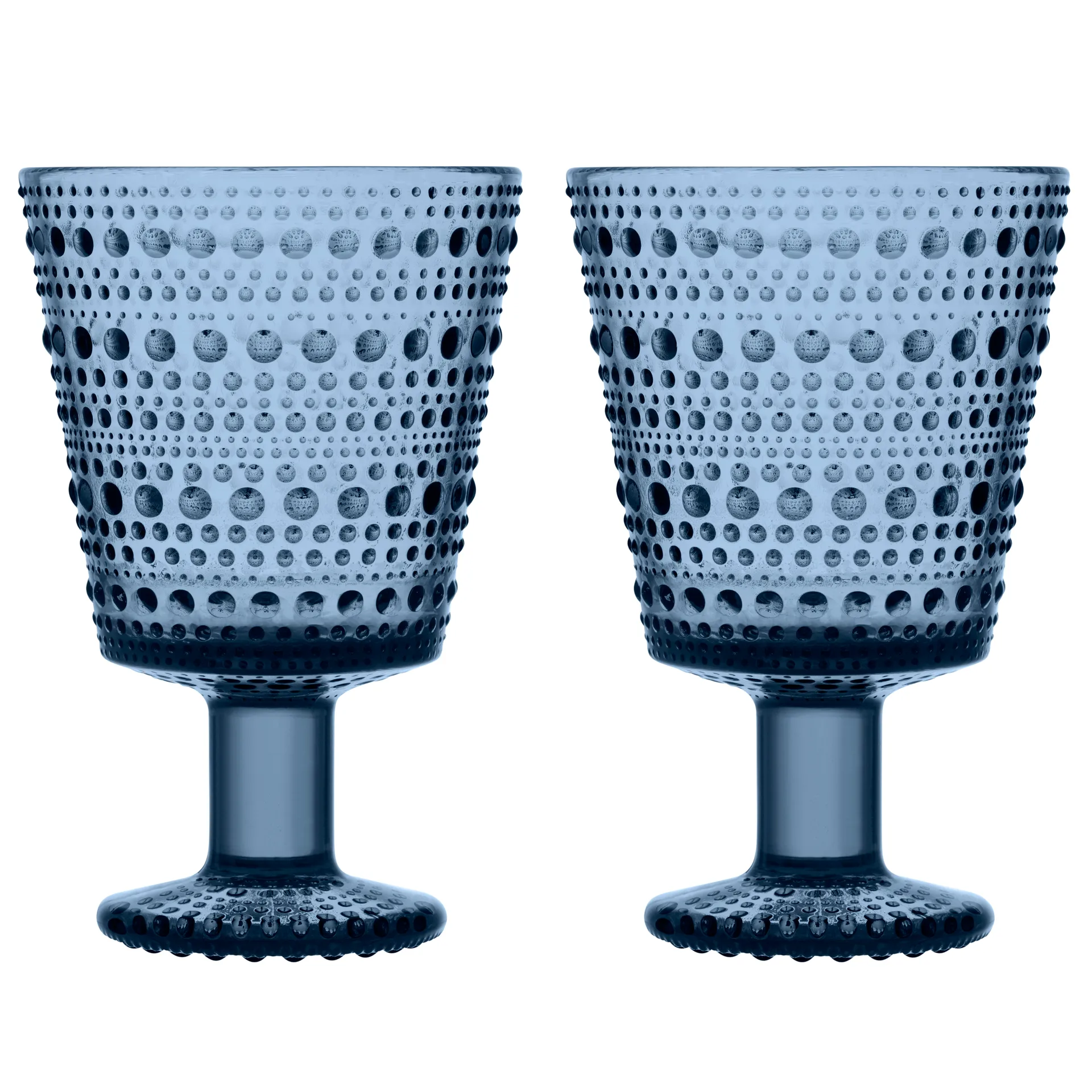 Kastehelmi drikkeglass på fot 26 cl 2 stk., Regn (blå) Iittala