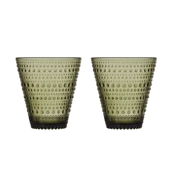 Kastehelmi glass 30 cl 2-stk - mosegrønn - Iittala
