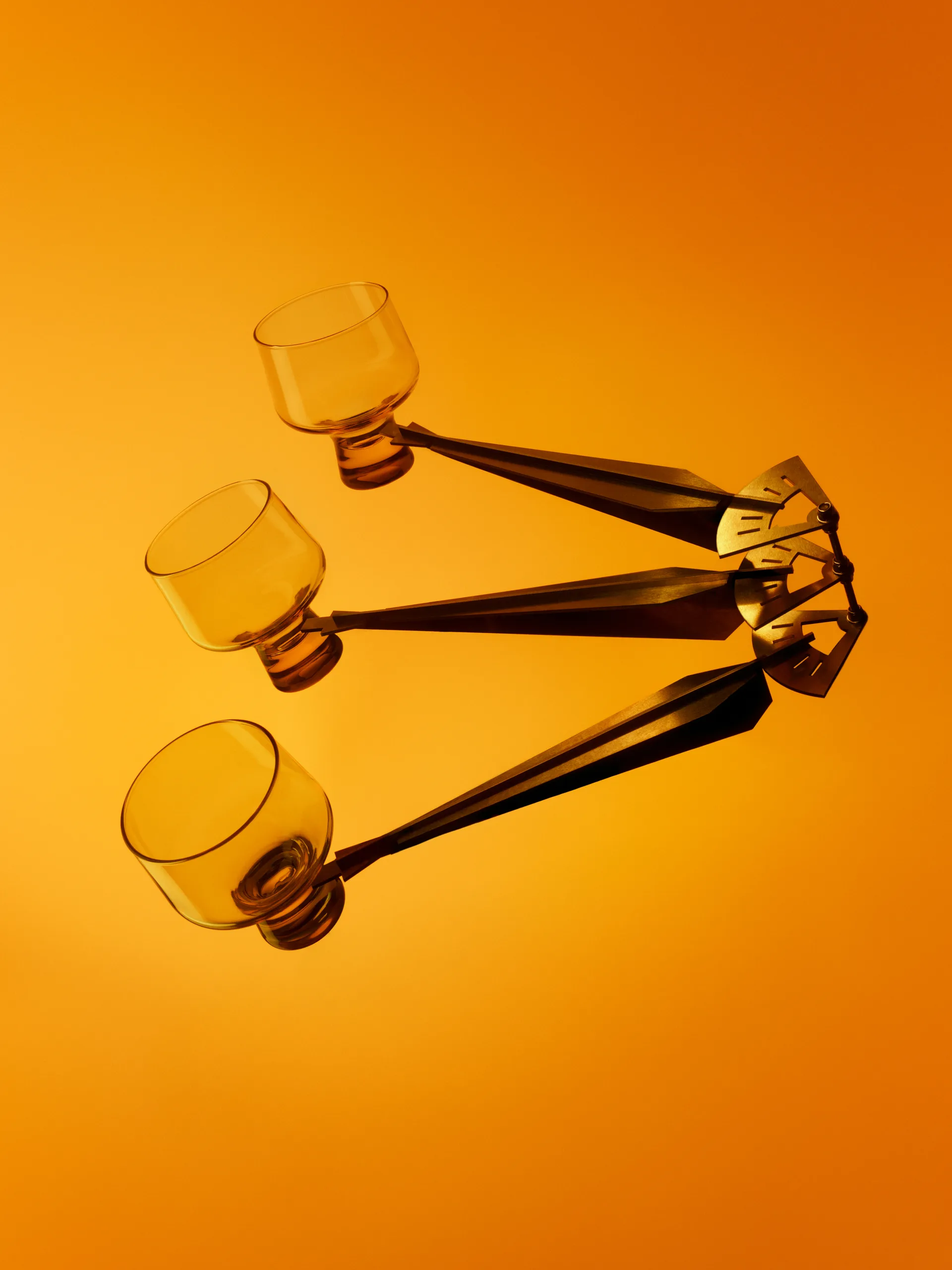 Solare glass på fot 29 cl 2-pakning, Eldgull Iittala