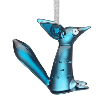 Vulpes glassdekorasjon 8 cm - Stålblå - Iittala
