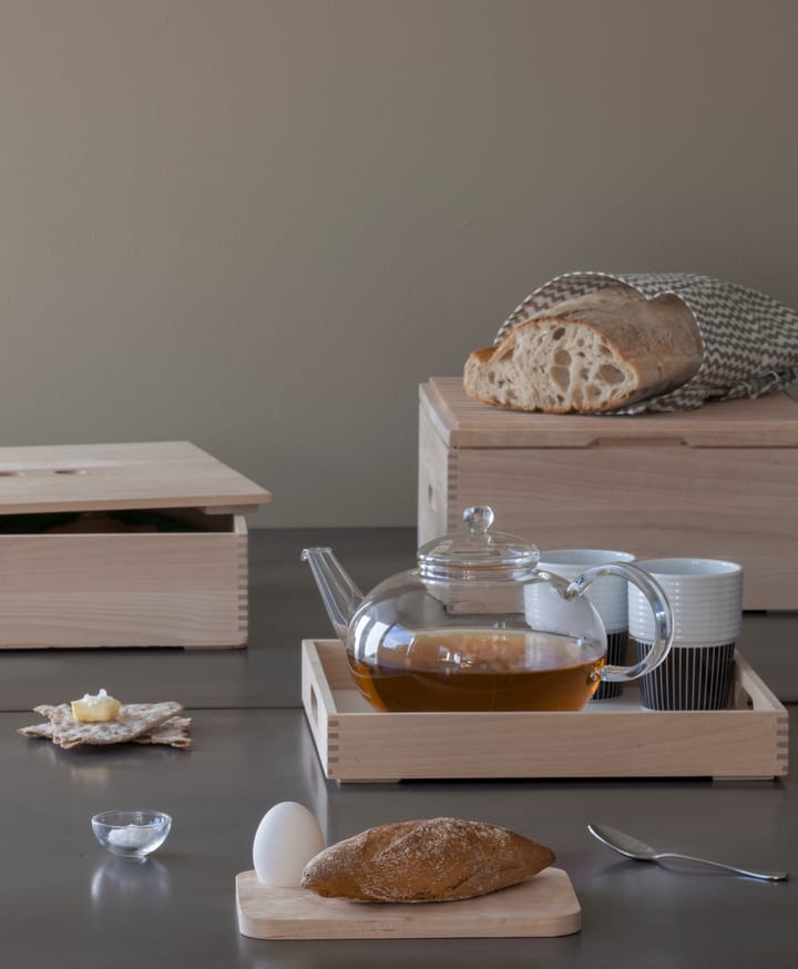 Iris Hantverk smørbrødtallerken og eggeglass, Bjørk Iris Hantverk