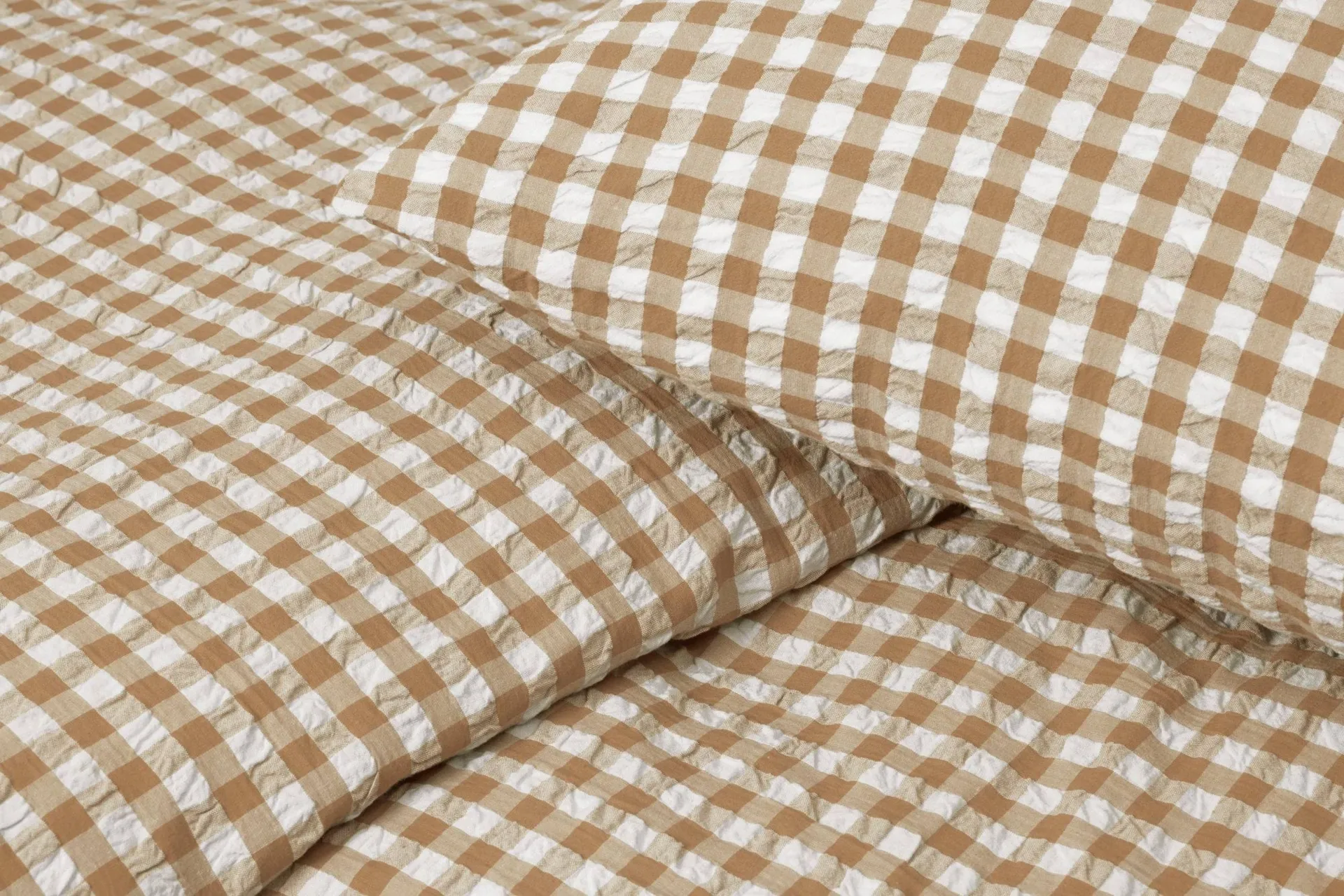 Bæk&Bølge sengesett 220x220 cm, Karamell-offwhite Juna