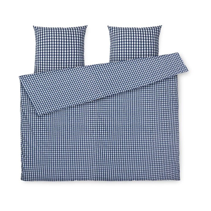 Bæk&Bølge sengesett 220x220 cm - Mørkeblå-hvit - Juna