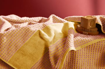 Check håndkle 70x140 cm - Gul-rosa - Juna