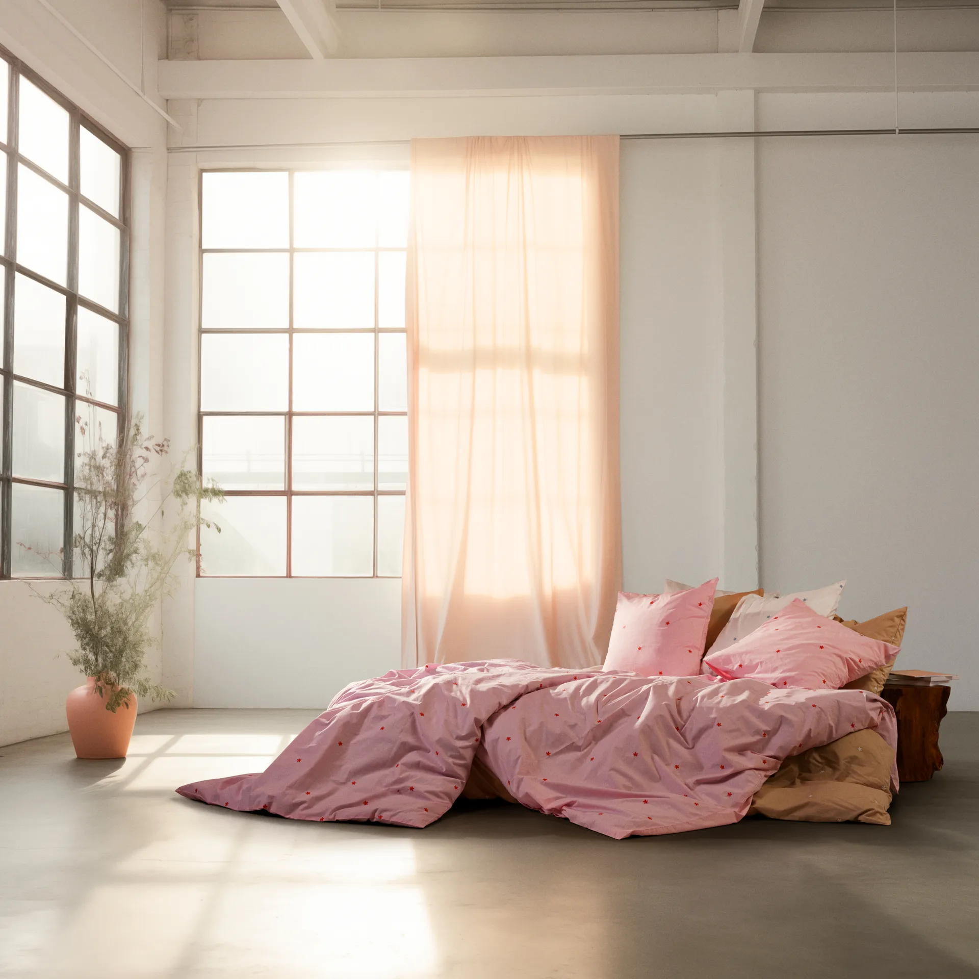 Daisy sengesett 150x210 cm, Pink-rød Juna