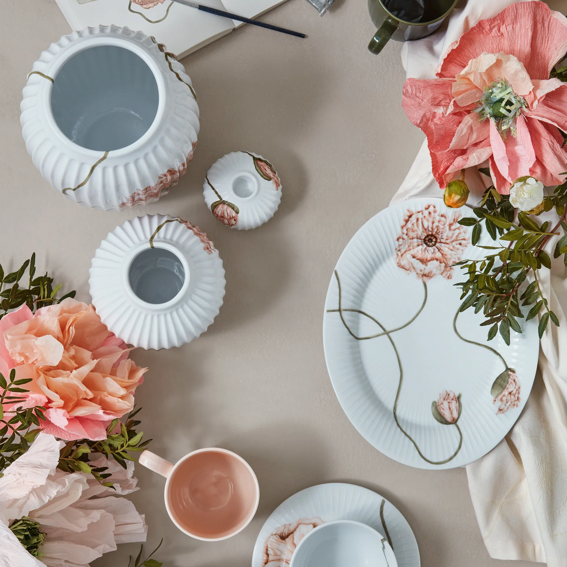 Hammershøi Poppy ovalt fat 22,5x28,5 cm, Hvit Kähler