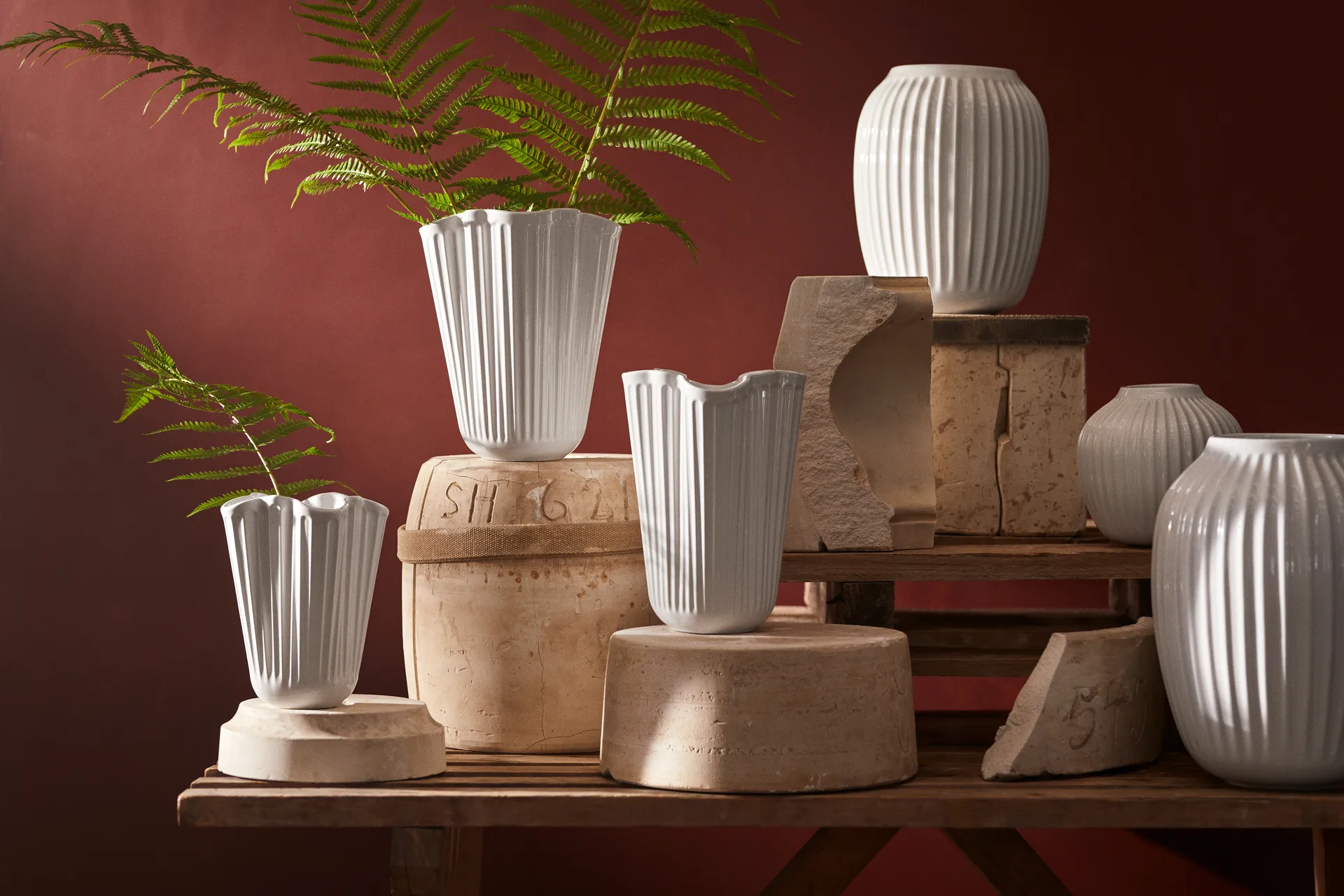 Hammershøi vase medium, hvit Kähler