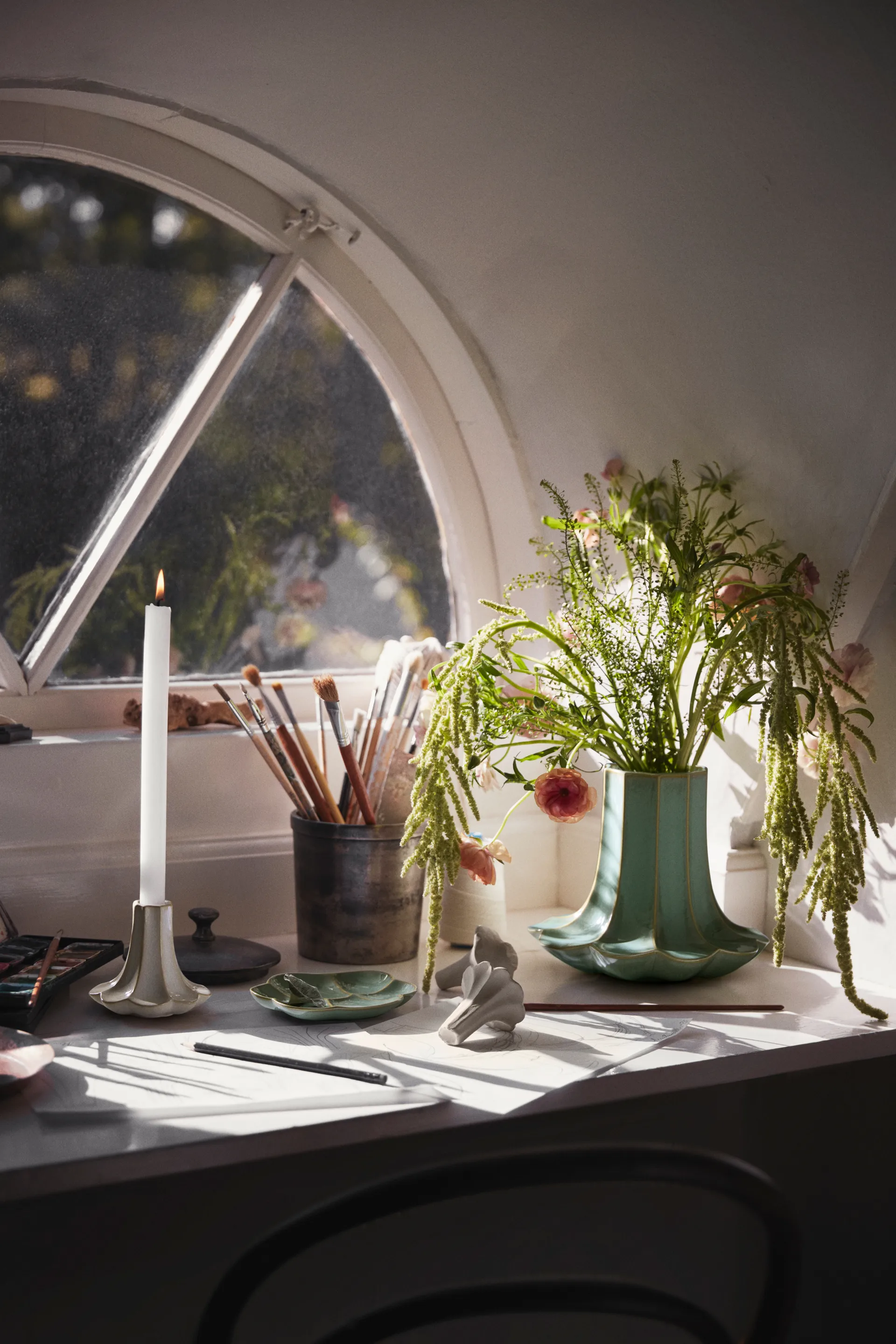 Kantarell lysestake, Sand, 10 cm Kähler