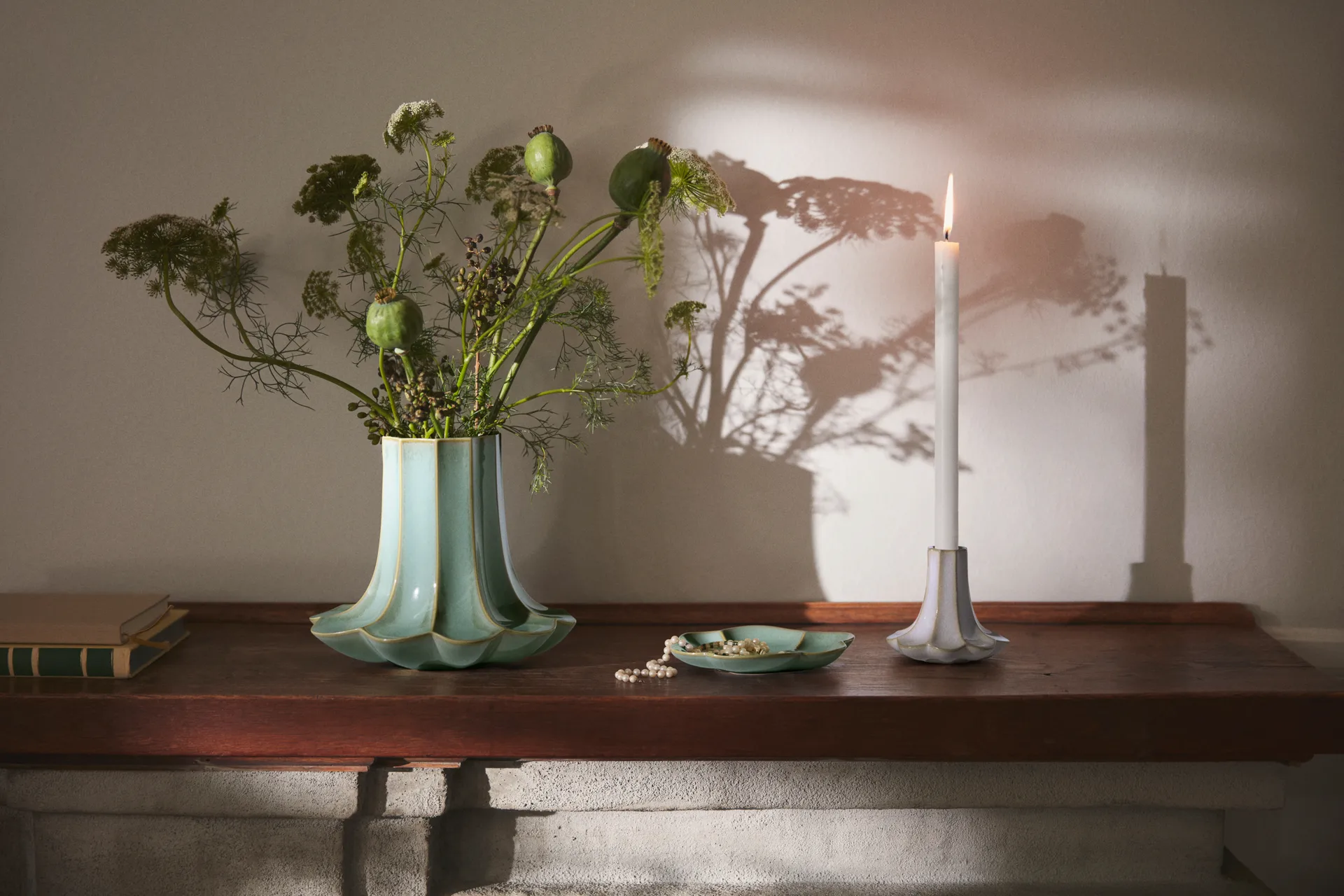 Kantarell vase, Grønn, 20,5 cm Kähler