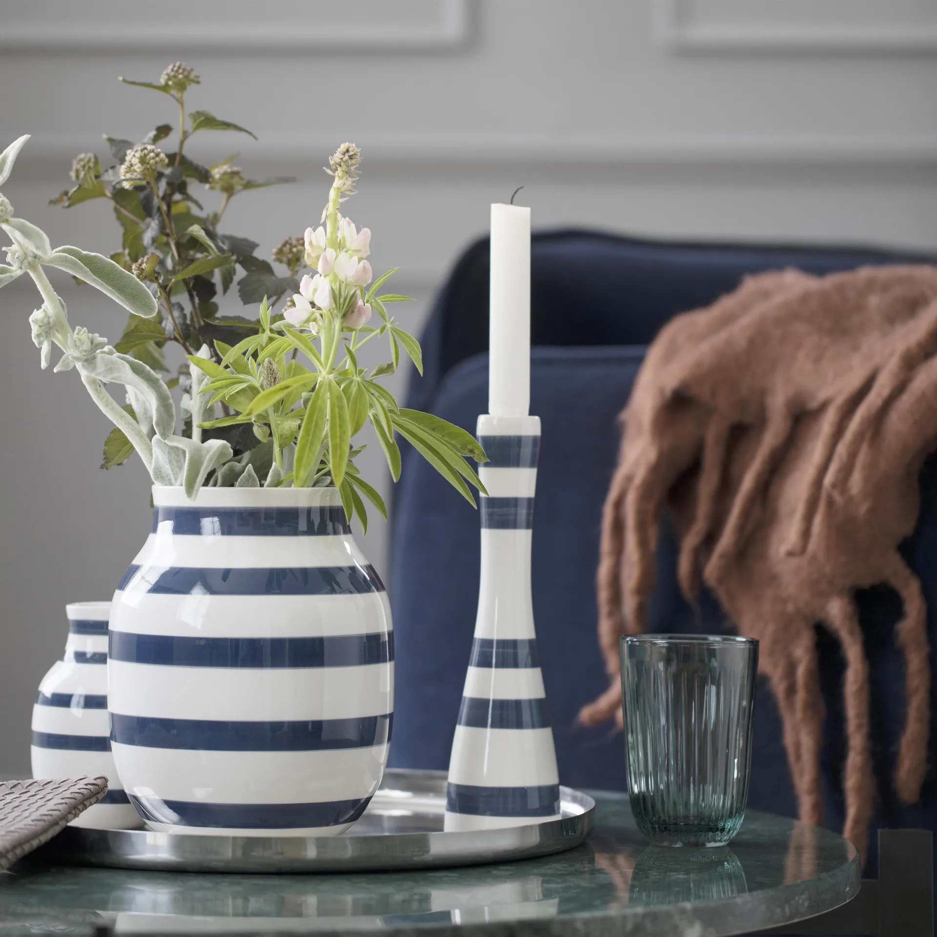 Omaggio vase medium, stålblå Kähler