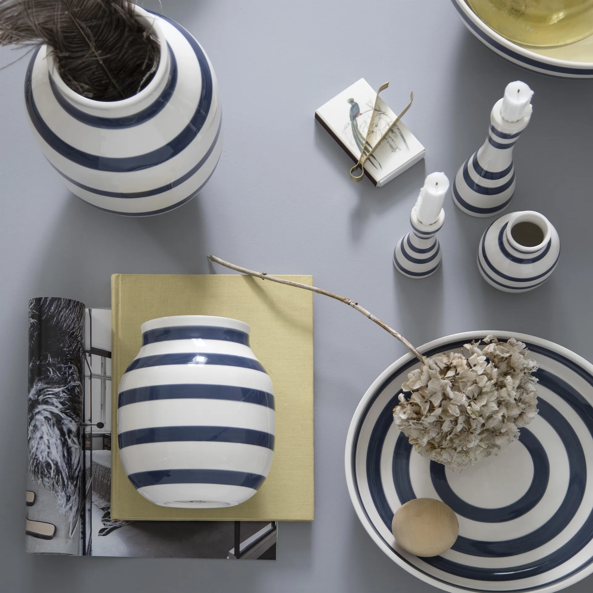 Omaggio vase medium, stålblå Kähler