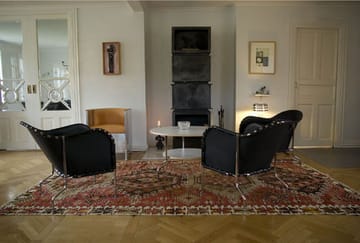 Bruno lenestol - Kjerneskinn svart-krom - Källemo