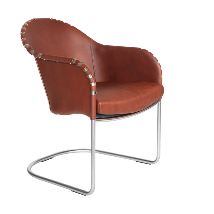 Ingo V.I.P lenestol - Lær brun vintage-matte chrome - Källemo