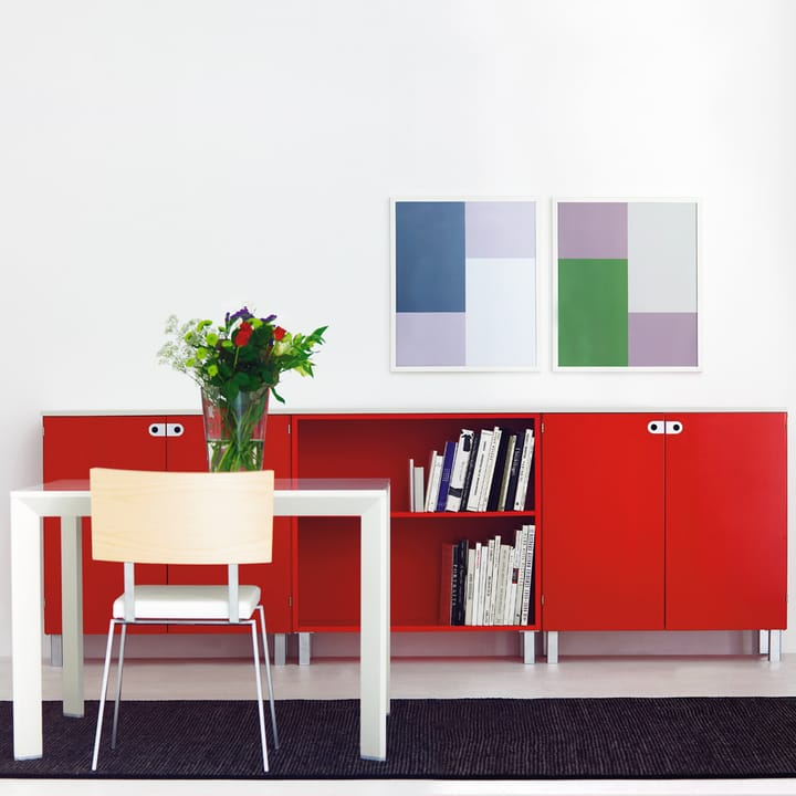 2K 459 skap glassdører og tredører 90x206 cm, Rød col.67 kromben Karl Andersson & Söner
