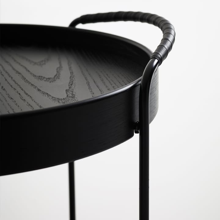 Trayo brettbord Ø40 cm eik, Svartbeis, kromunderstell Karl Andersson & Söner