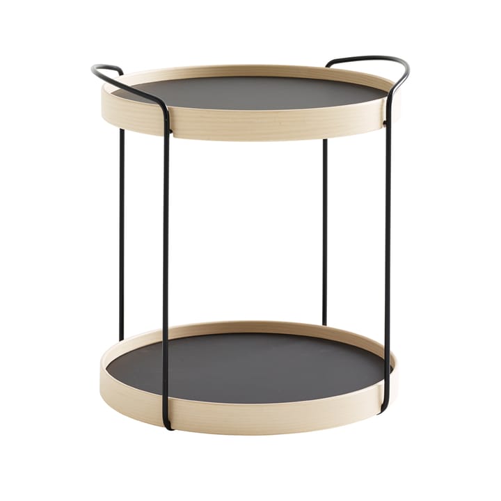 Trayo brettbord Ø50 cm laminat - Svart, svart understell, askkant - Karl Andersson & Söner