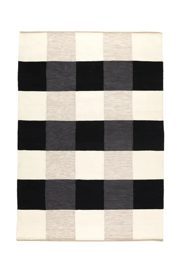 Night and Day håndvevd gulvteppe, 170x240 cm - Svart & hvit - Kateha