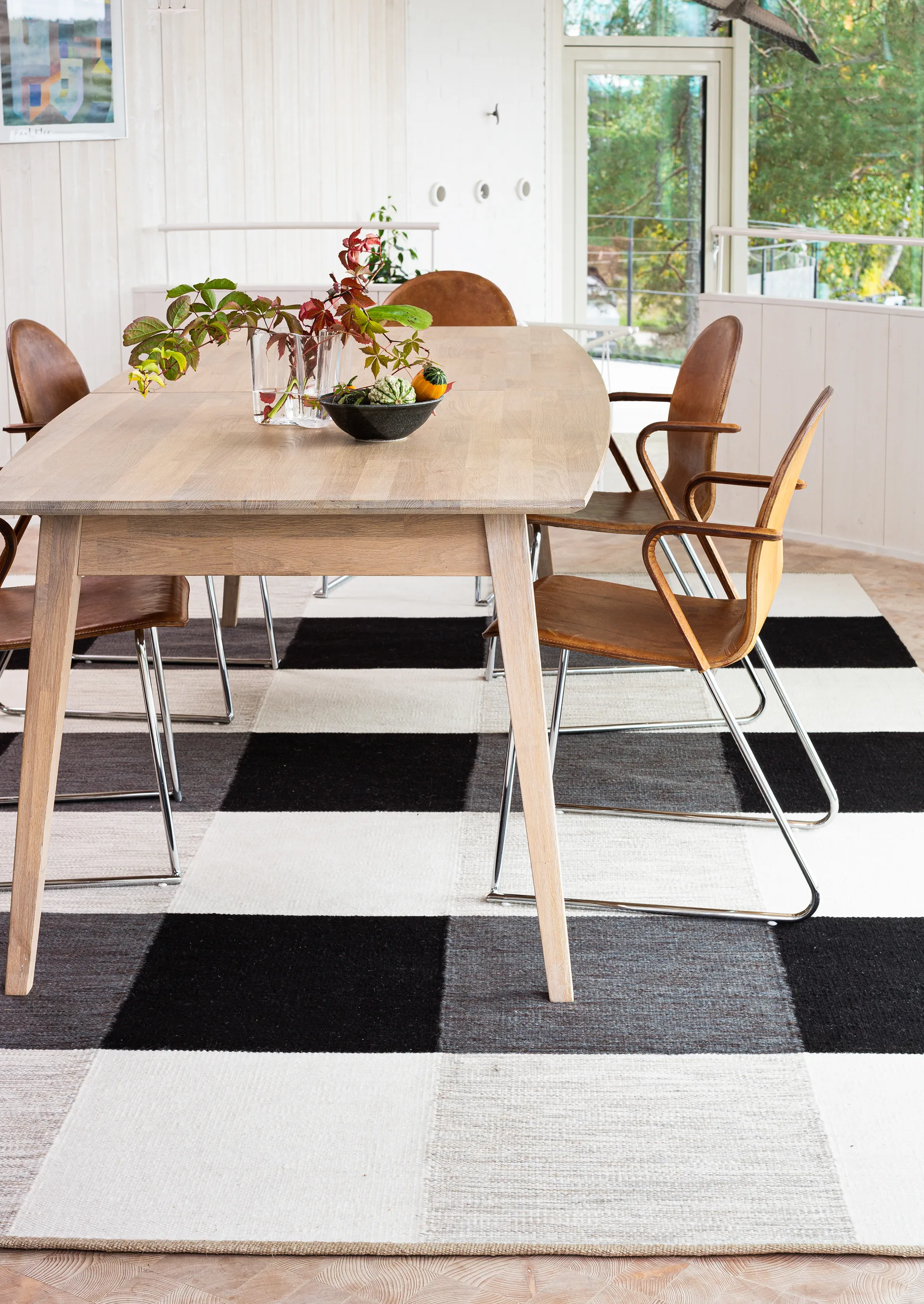 Night and Day håndvevd gulvteppe, 170x240 cm, White-black 200 x 300 cm Kateha